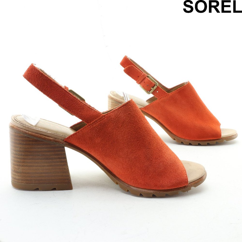 Sorel Orange Suede Sandals